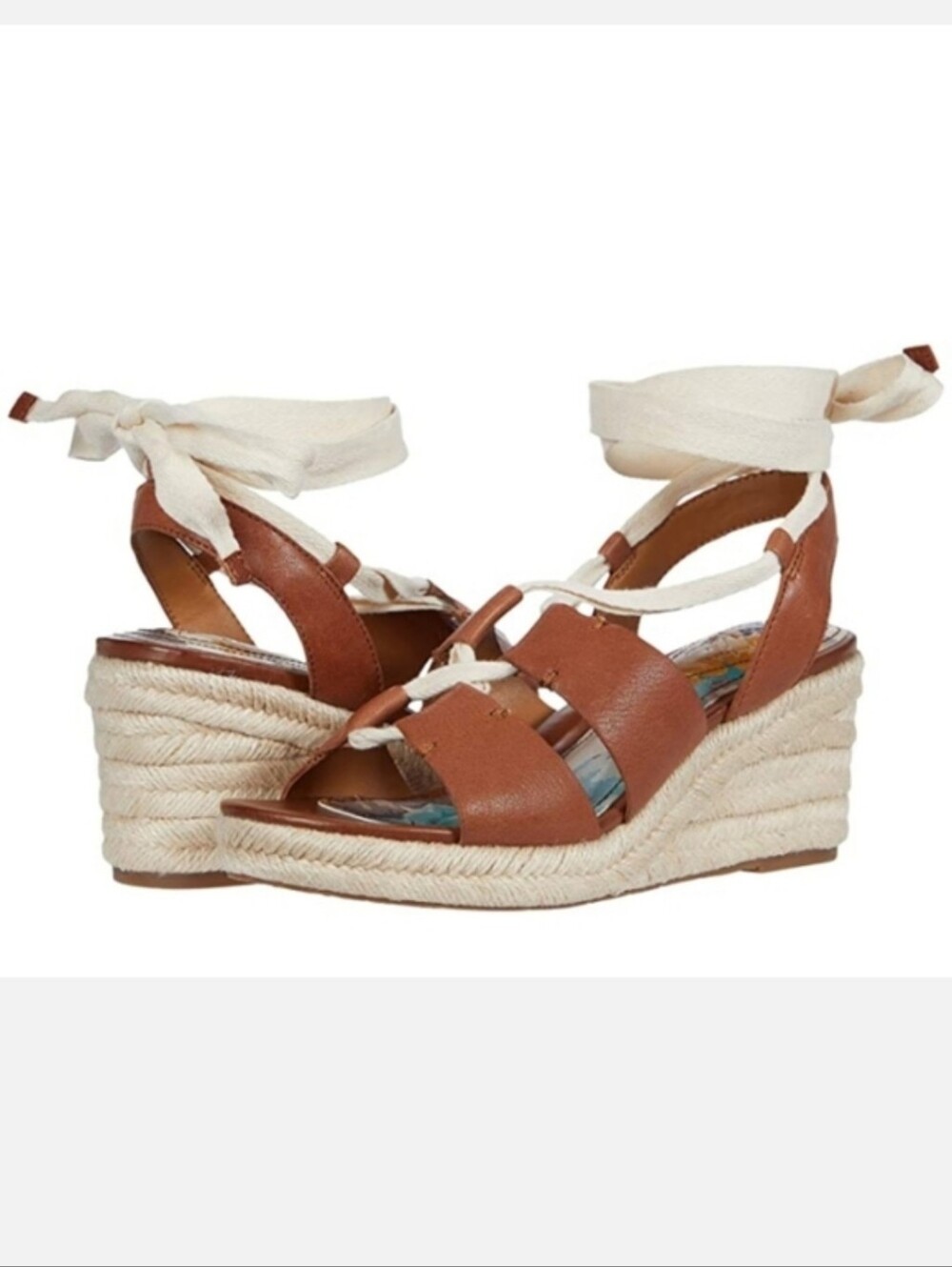Patricia Nash RIVA Leather Wedge Espadrilles Size 9.5 Boho Retro 70's Hippie NEW